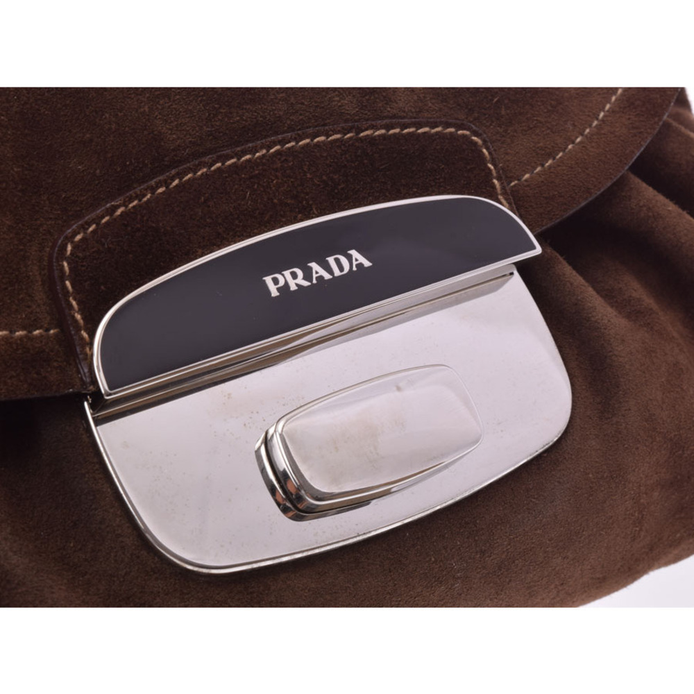Prada Shoulder Bag Brown Suede - Picture 8 of 9